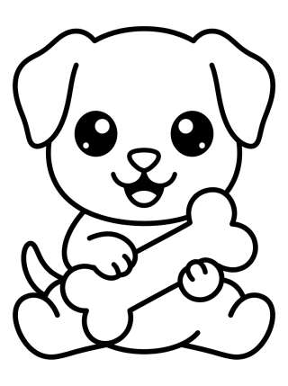 Coleção de desenhos para colorir: Desenhos de Cachorros Fofos para Colorir
