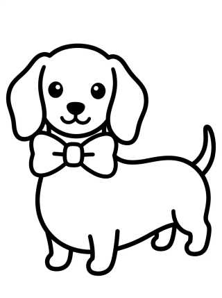 Desenho de Cachorro Salsicha Engraçado para colorir e imprimir grátis