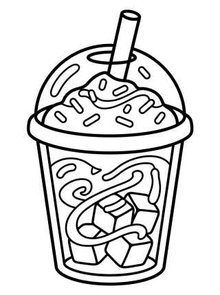 Café Gelado com Granulado para colorir Desenho de Café Gelado com Granulado para colorir e imprimir grátis