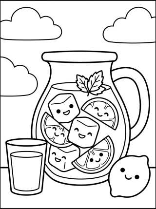 Desenho de Jarra de Limonada Refrescante para colorir e imprimir grátis