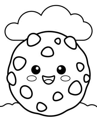 Desenho de Cookie com Gotas de Chocolate para colorir e imprimir grátis