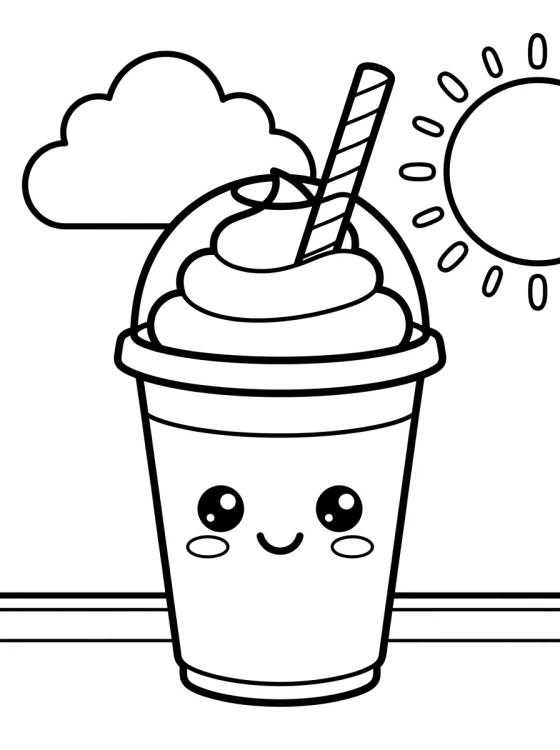 Desenho de Copo de Frappuccino Gelado para colorir e imprimir grátis