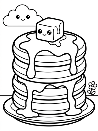 Desenho de Torre de Panquecas com Mel para colorir e imprimir grátis