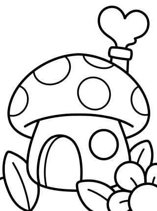 Casinha de Cogumelo Fofa para colorir Desenho de Casinha de Cogumelo Fofa para colorir e imprimir grátis