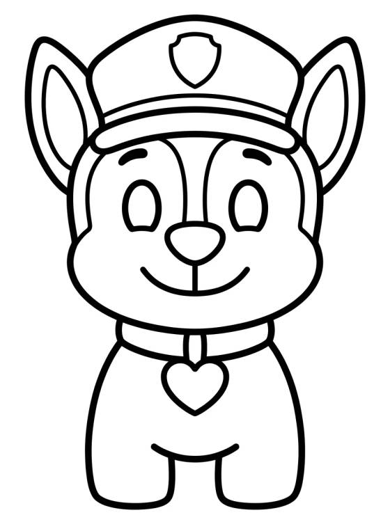 Chase o Cão Policial Fofo para colorir Desenho de Chase o Cão Policial Fofo para colorir e imprimir grátis