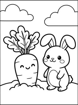 Cenourinha Fofa na Horta para colorir Desenho de Cenourinha Fofa na Horta para colorir e imprimir grátis
