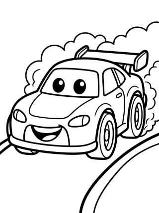 Desenho de Hot Wheels Carrinho Veloz Fofo para colorir e imprimir grátis