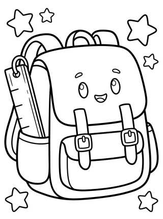 Mochila Escolar Fofinha para colorir Desenho de Mochila Escolar Fofinha para colorir e imprimir grátis