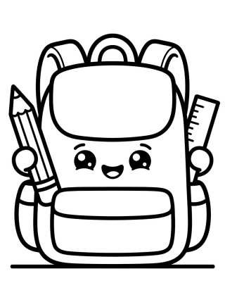 Mochila Escolar Kawaii para colorir Desenho de Mochila Escolar Kawaii para colorir e imprimir grátis
