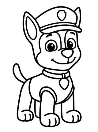 Desenho de Chase da Patrulha Canina Fofo para colorir e imprimir grátis