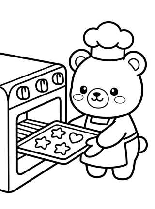 Desenho de Bobbie Assando Biscoitos Fofos para colorir e imprimir grátis
