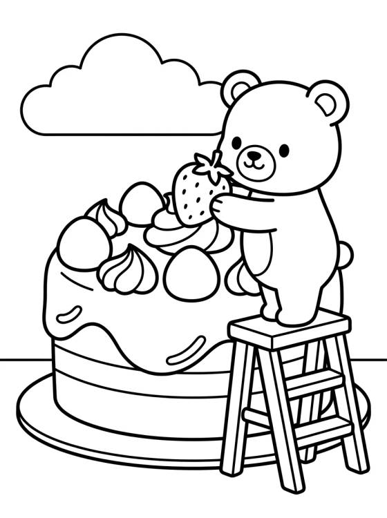 Bobbie Decorando um Bolo Gigante para colorir Desenho de Bobbie Decorando um Bolo Gigante para colorir e imprimir grátis
