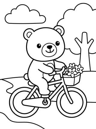 Desenho de Bobbie Andando de Bicicleta no Parque para colorir e imprimir grátis