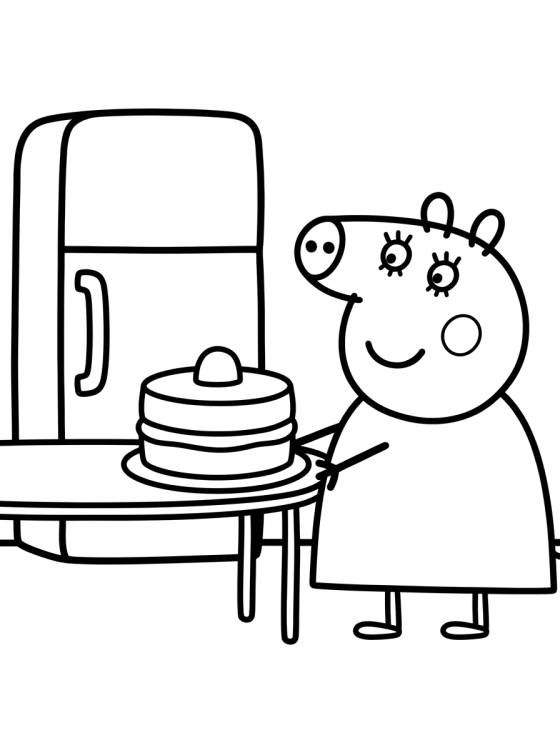 Desenho de Cozinha da Casa da Peppa para colorir e imprimir grátis