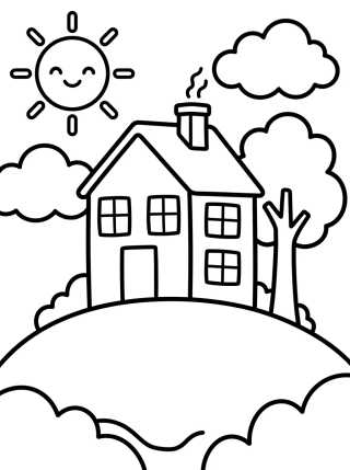Fachada da Casa da Peppa no Morro para colorir Desenho de Fachada da Casa da Peppa no Morro para colorir e imprimir grátis