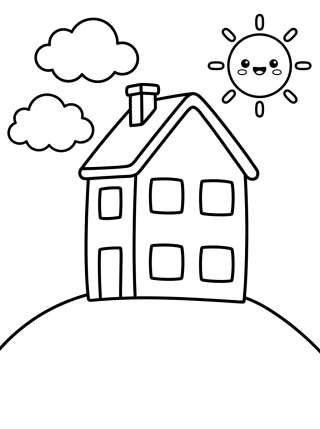 Coleção de desenhos para colorir: Casa da Peppa Pig