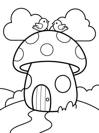 Casinha Cogumelo Aconchegante para colorir Desenho de Casinha Cogumelo Aconchegante para colorir e imprimir grátis