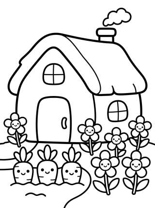 Coleção de desenhos para colorir: Casinha de Campo Encantada