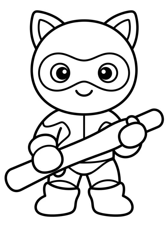 Cat Noir Fofo Estilo Kawaii para colorir Desenho de Cat Noir Fofo Estilo Kawaii para colorir e imprimir grátis