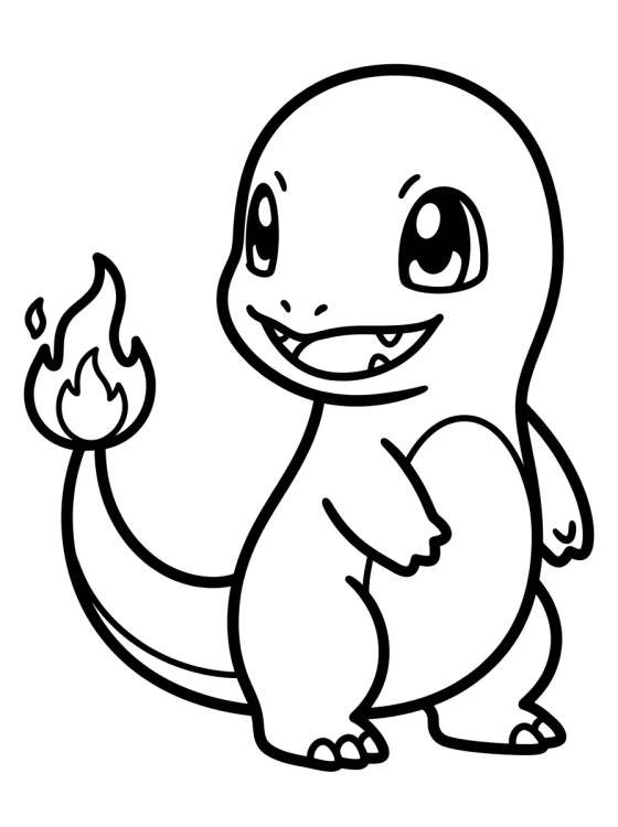 Charmander Brincando com Chamas para colorir Desenho de Charmander Brincando com Chamas para colorir e imprimir grátis