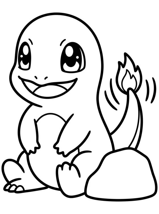 Charmander Fofo Abanando o Rabo para colorir Desenho de Charmander Fofo Abanando o Rabo para colorir e imprimir grátis