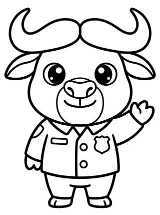 Chefe Bogo Chibi Acenando para colorir Desenho de Chefe Bogo Chibi Acenando para colorir e imprimir grátis