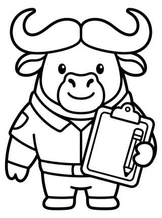 Chefe Bogo com Prancheta para colorir Desenho de Chefe Bogo com Prancheta para colorir e imprimir grátis