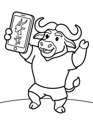Chefe Bogo Dançando com Smartphone para colorir Desenho de Chefe Bogo Dançando com Smartphone para colorir e imprimir grátis