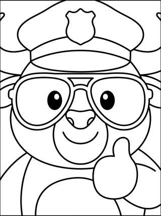 Desenho de Chefe Bogo de Óculos de Sol para colorir e imprimir grátis