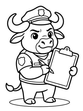 Chefe Bogo Escrevendo na Prancheta para colorir Desenho de Chefe Bogo Escrevendo na Prancheta para colorir e imprimir grátis