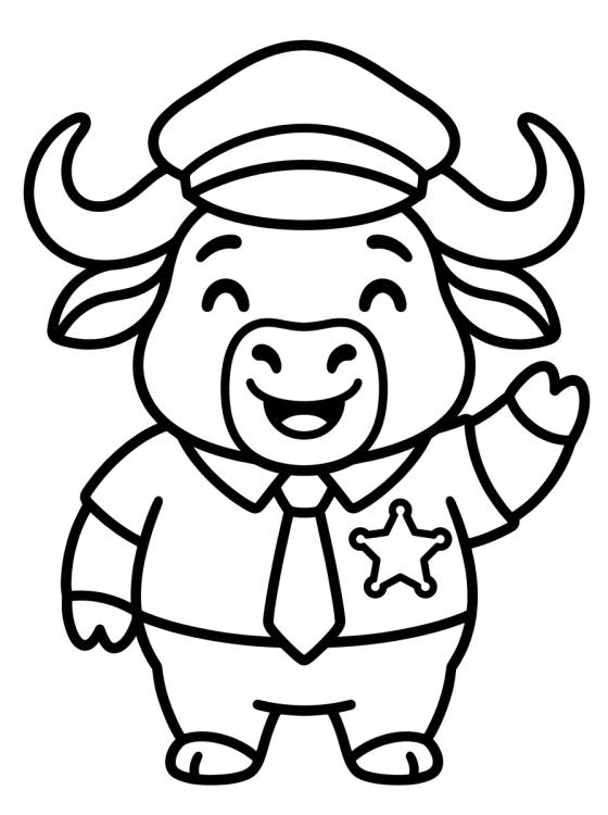 Desenho de Chefe Bogo Policial Fofo para colorir e imprimir grátis
