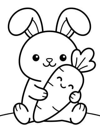Coleção de desenhos para colorir: Coelhinhos Fofos para Colorir