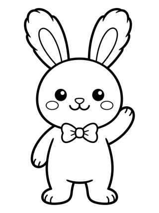 Desenho de Coelhinho Dando Tchau para colorir e imprimir grátis