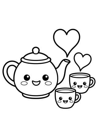 Coleção de desenhos para colorir: Cozinha Fofa