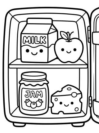 Geladeira Recheada de Fofuras para colorir Desenho de Geladeira Recheada de Fofuras para colorir e imprimir grátis