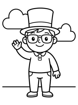 Desenho de Dan Acenando Alegremente para colorir e imprimir grátis
