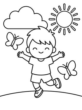 Desenho de Dan Brincando no Parque para colorir e imprimir grátis
