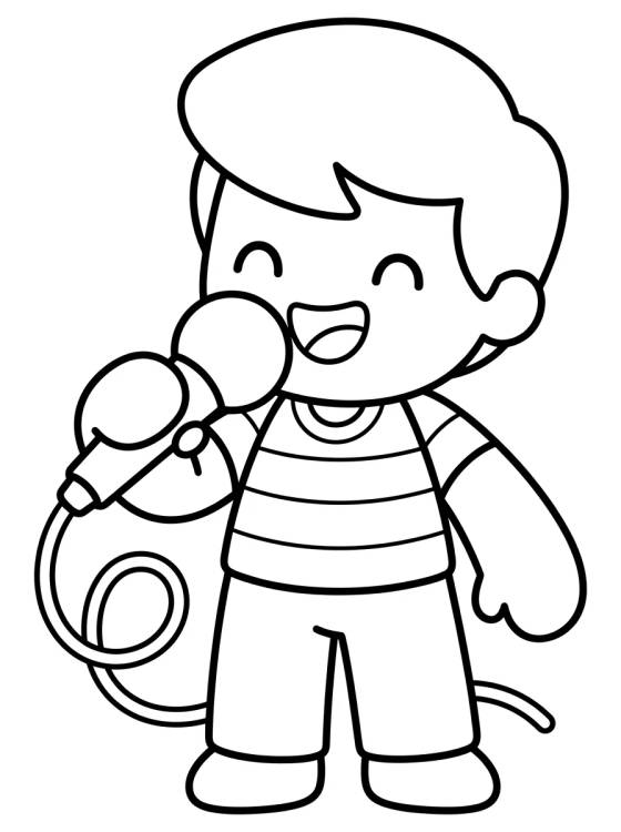 Dan Cantando com Microfone para colorir Desenho de Dan Cantando com Microfone para colorir e imprimir grátis