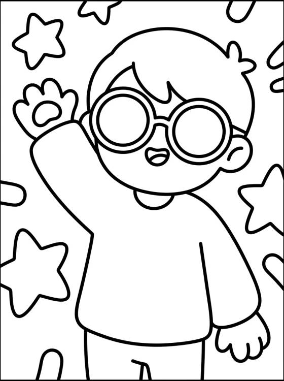 Dan com Óculos Escuros para colorir Desenho de Dan com Óculos Escuros para colorir e imprimir grátis