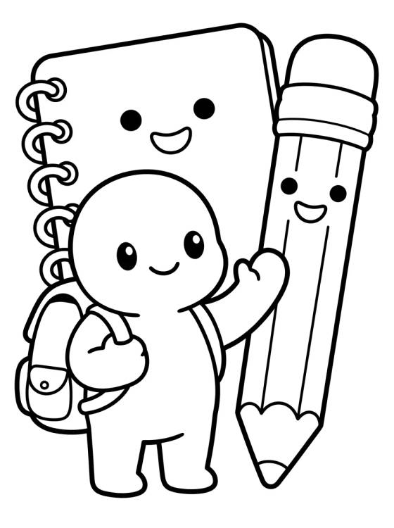 Desenho de Dan de Mochila na Escola para colorir e imprimir grátis