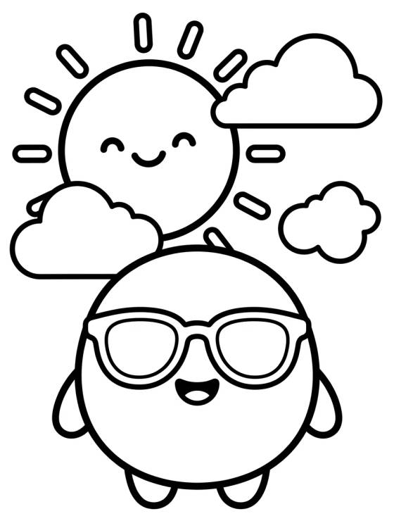 Desenho de Dan de Óculos Escuros no Sol para colorir e imprimir grátis