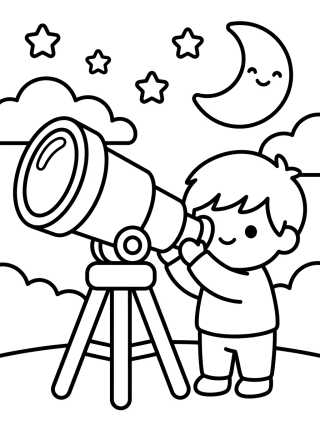 Dan e a Luneta das Estrelas para colorir Desenho de Dan e a Luneta das Estrelas para colorir e imprimir grátis