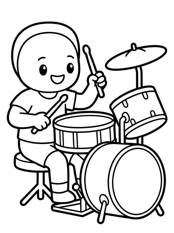 Dan Tocando Bateria para colorir Desenho de Dan Tocando Bateria para colorir e imprimir grátis