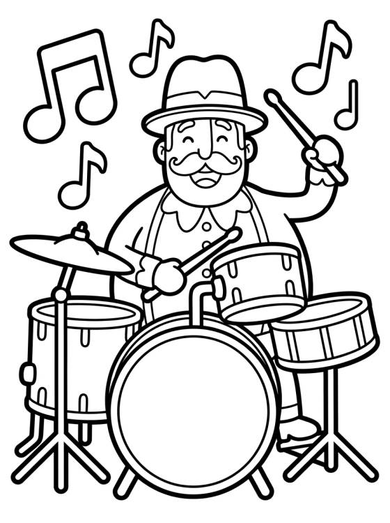 Desenho de Dan Tocando Bateria para colorir e imprimir grátis