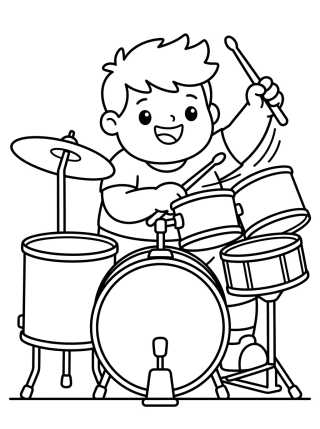 Desenho de Dan Tocando Bateria para colorir e imprimir grátis