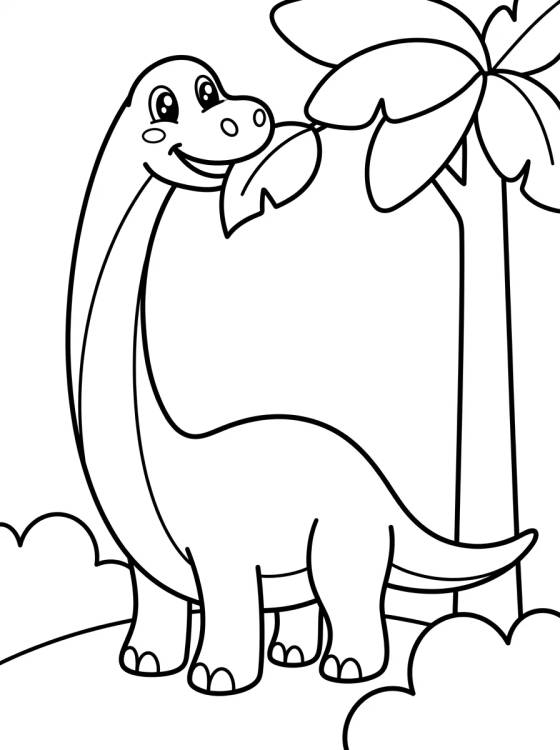 Desenho de Braquiossauro Amigável para colorir e imprimir grátis