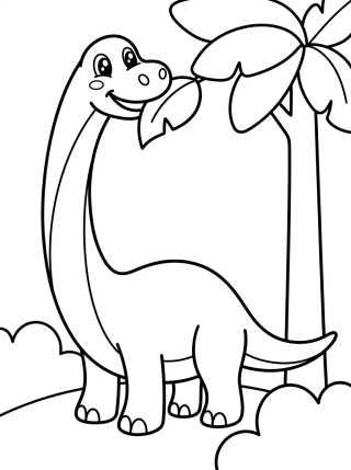 Braquiossauro Amigável para colorir Desenho de Braquiossauro Amigável para colorir e imprimir grátis