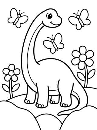 Braquiossauro de Pescoço Comprido para colorir Desenho de Braquiossauro de Pescoço Comprido para colorir e imprimir grátis