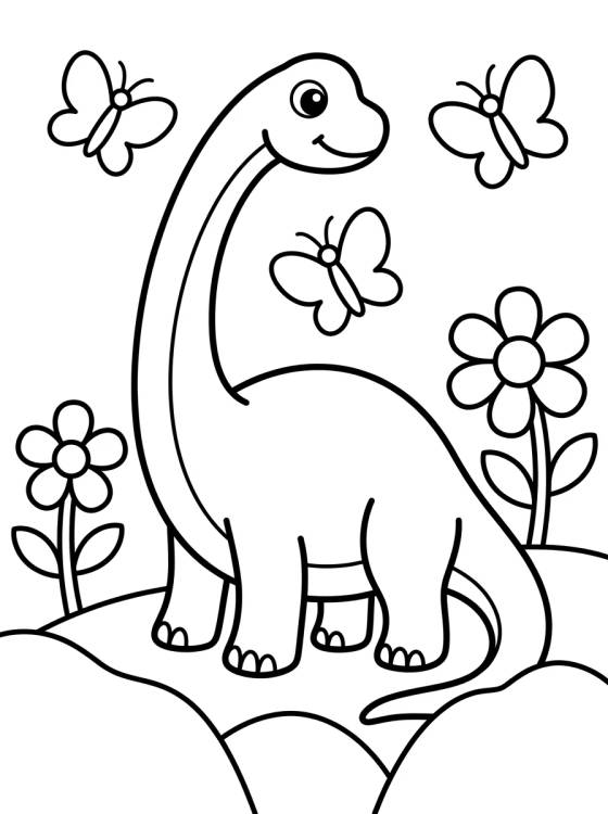 Braquiossauro de Pescoço Comprido para colorir Desenho de Braquiossauro de Pescoço Comprido para colorir e imprimir grátis