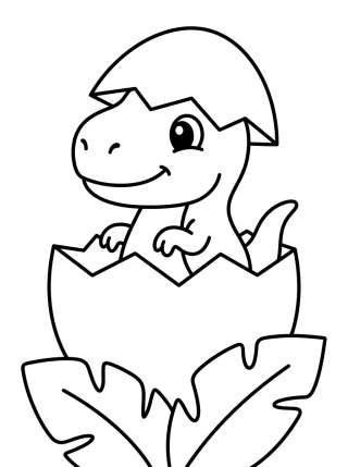 Coleção de desenhos para colorir: Dinossauros Fofos para Colorir